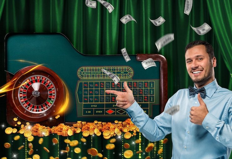 Arena ikan digital dengan katak emas